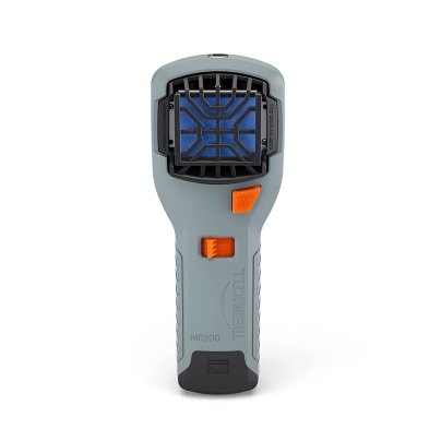 Compact mosquito repeller device on an outdoor table