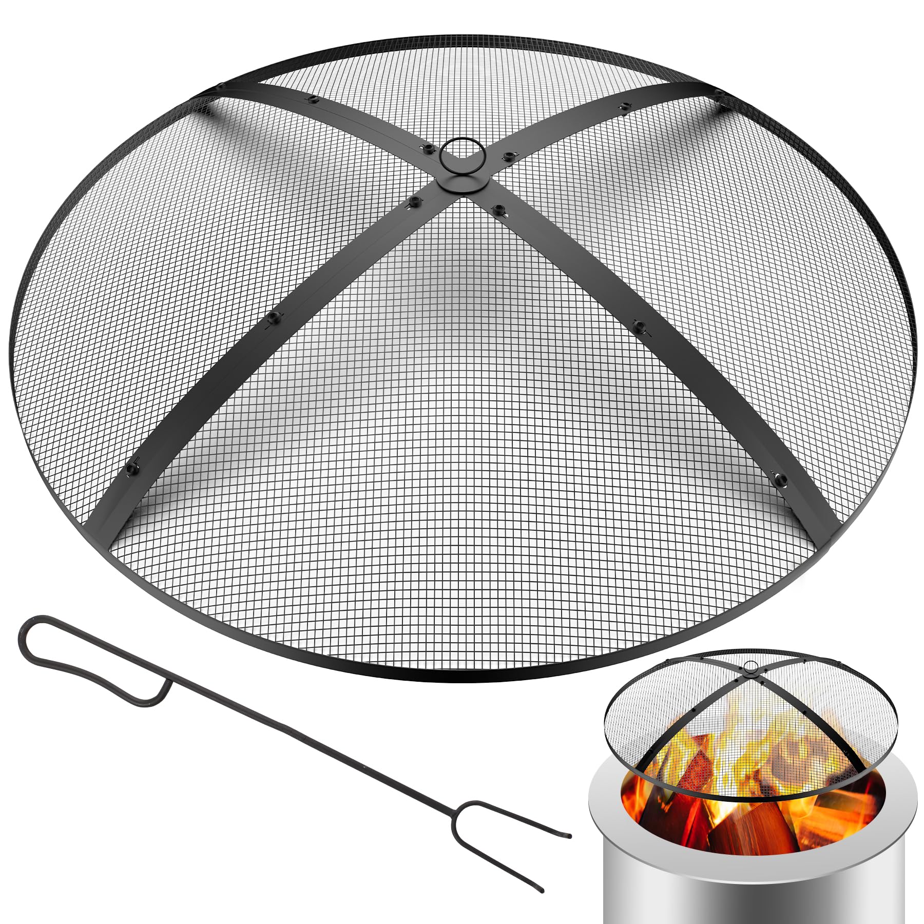 Fire pit spark screen cover
