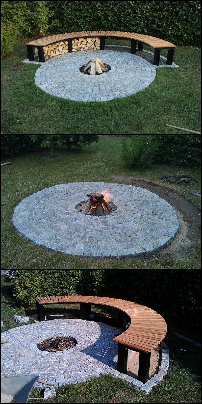 Firewood rack for outdoor fire pit area