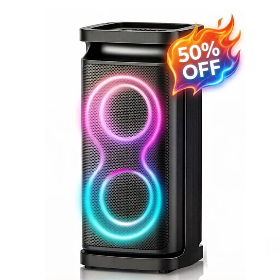 Large portable speaker at an outdoor party