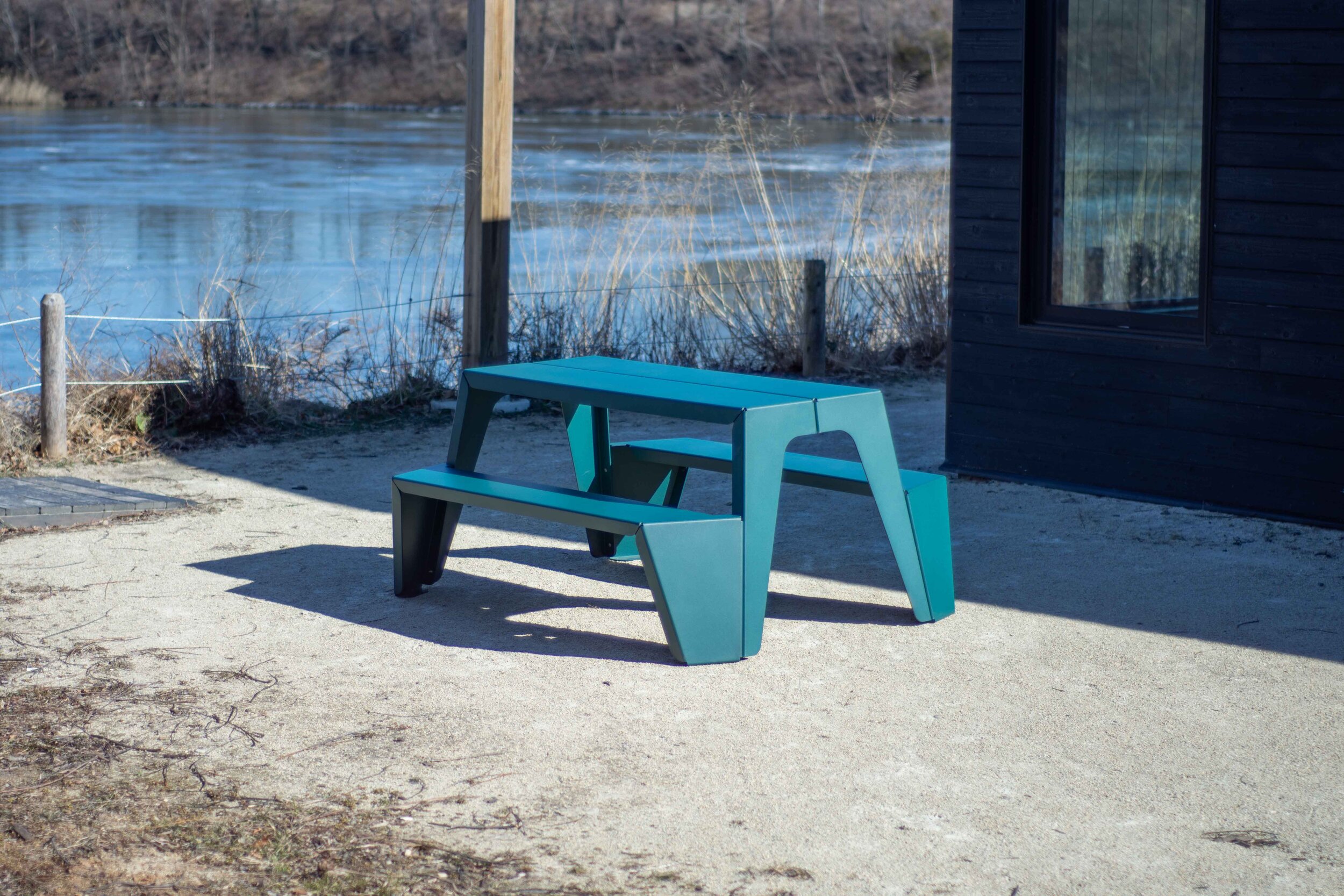 Modern outdoor picnic table