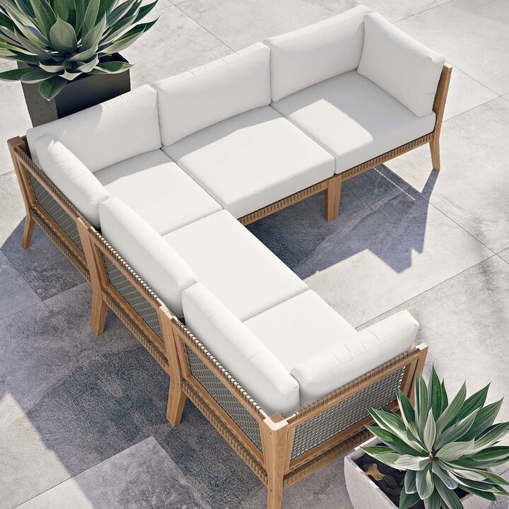 Outdoor sectional sofa on patio