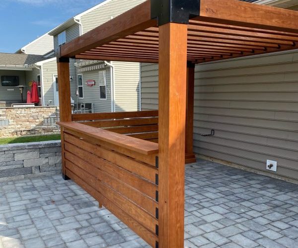 Pergola kit over an outdoor patio