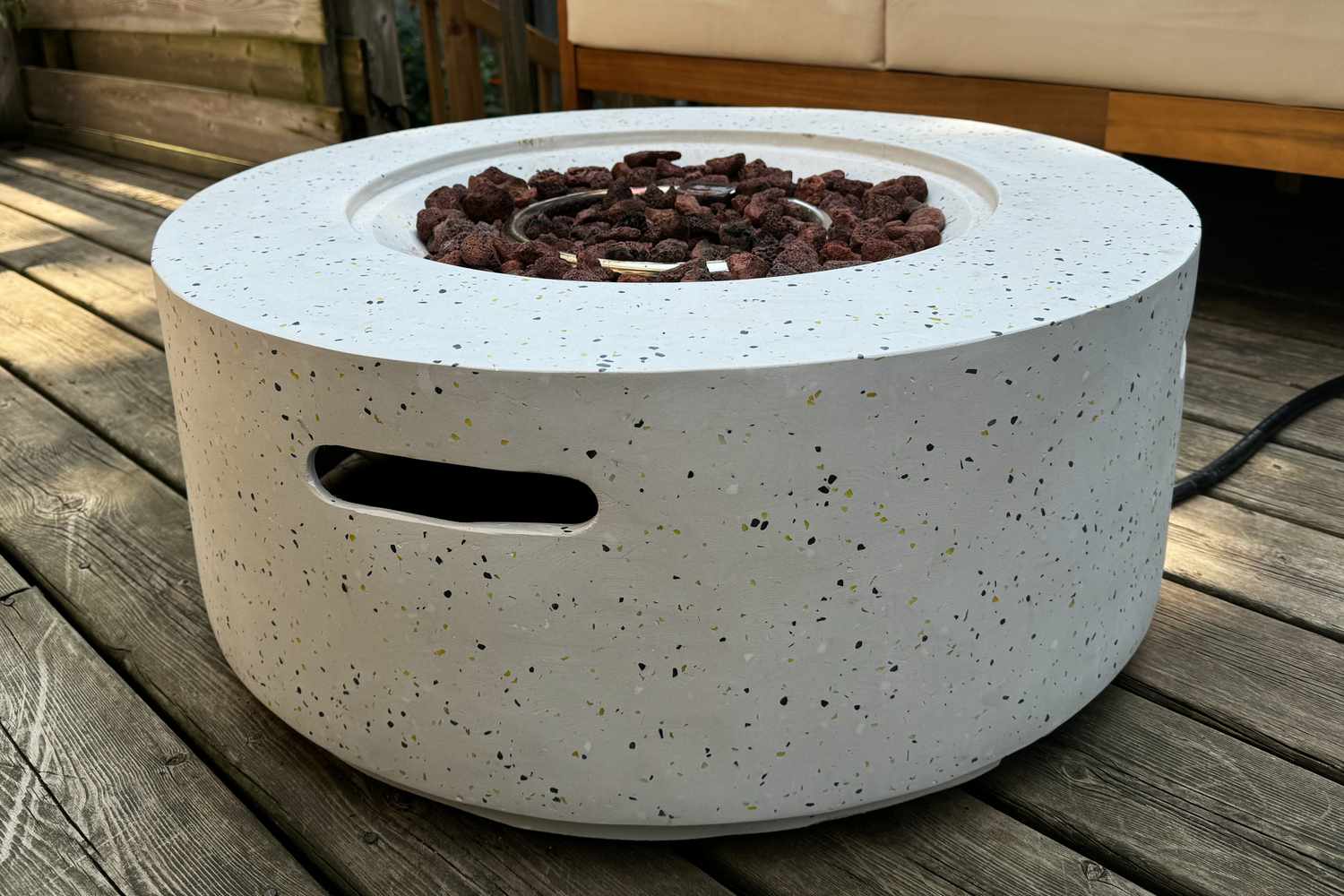 Propane fire pit safe for deck use