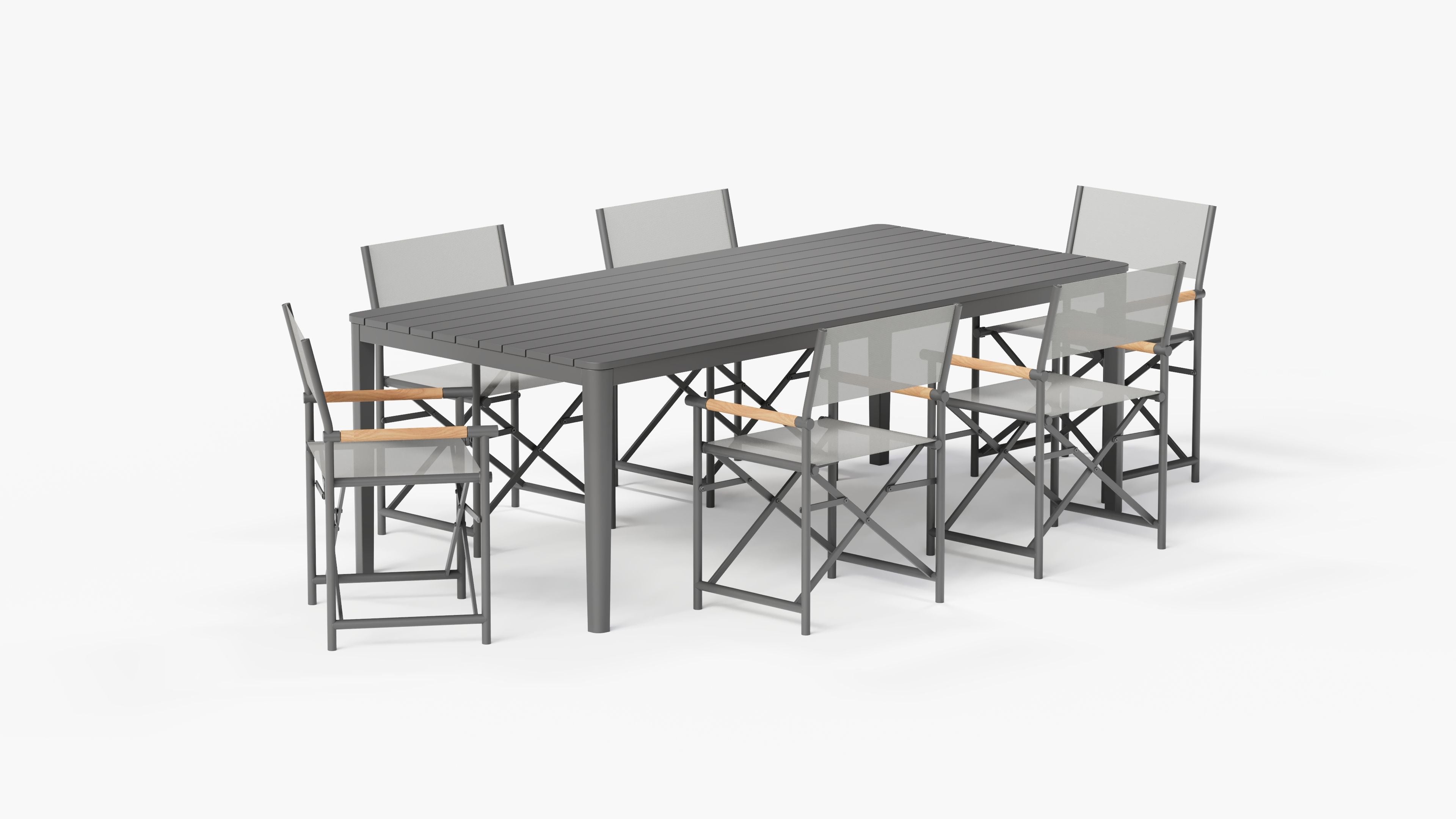 Rectangular outdoor dining set for six
