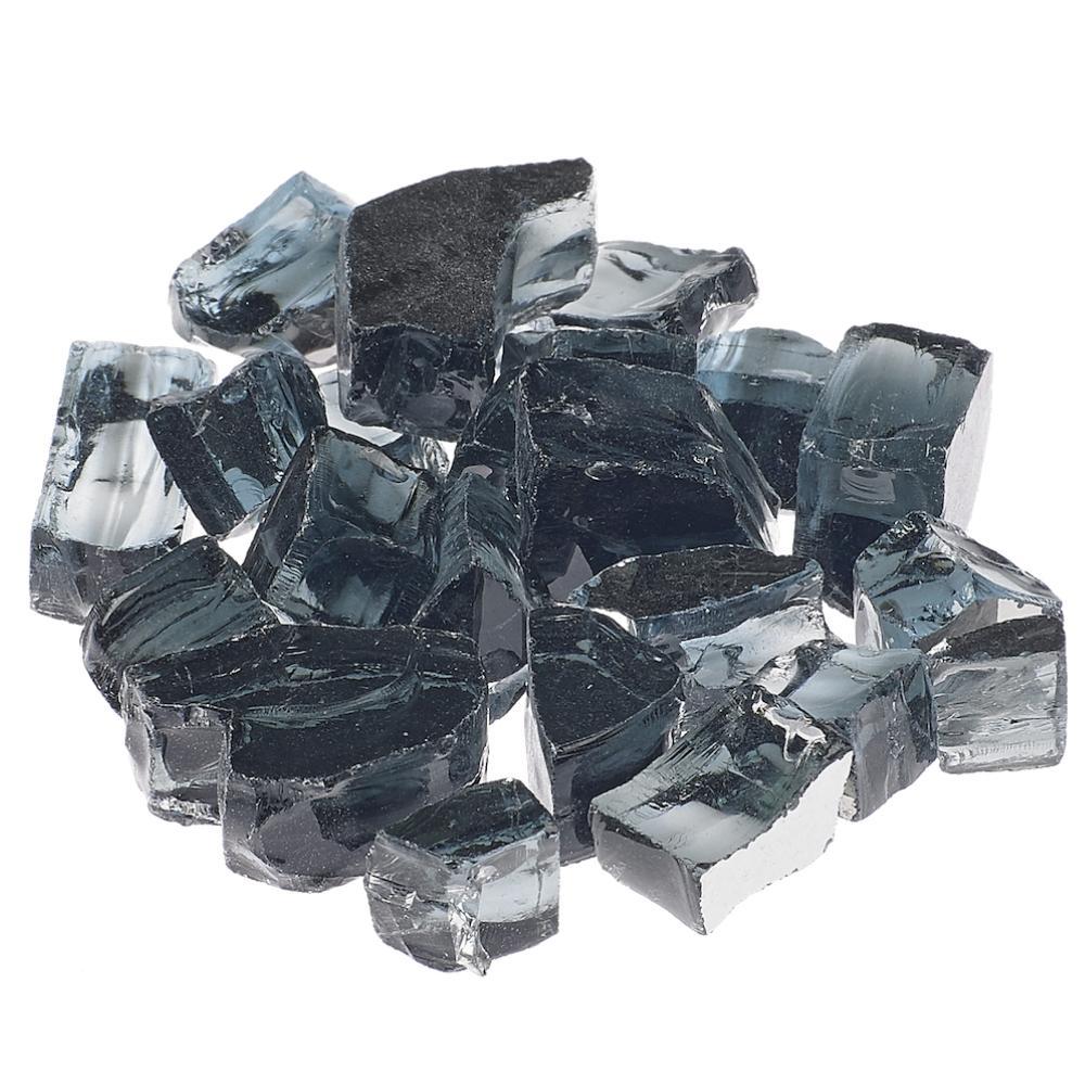 Reflective fire glass for fire pits