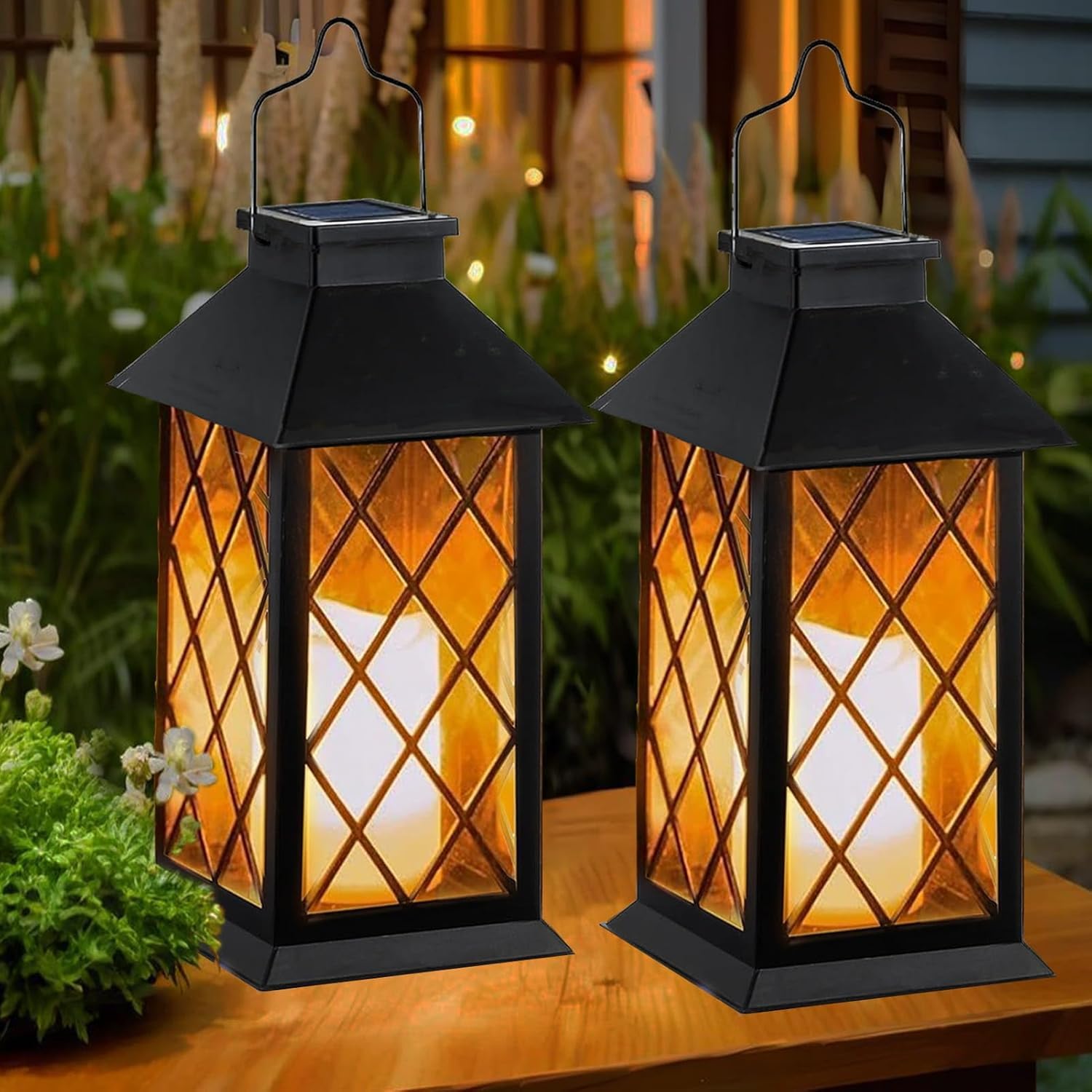 Solar lanterns for outdoor lighting