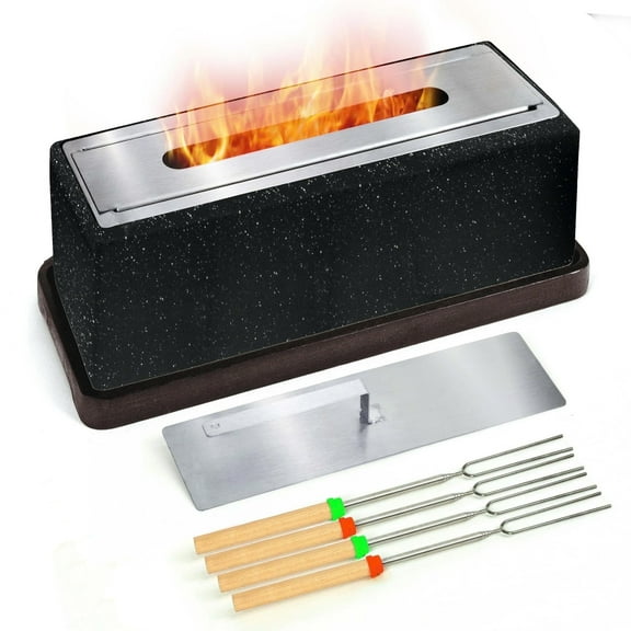 Tabletop fire bowl on an outdoor patio