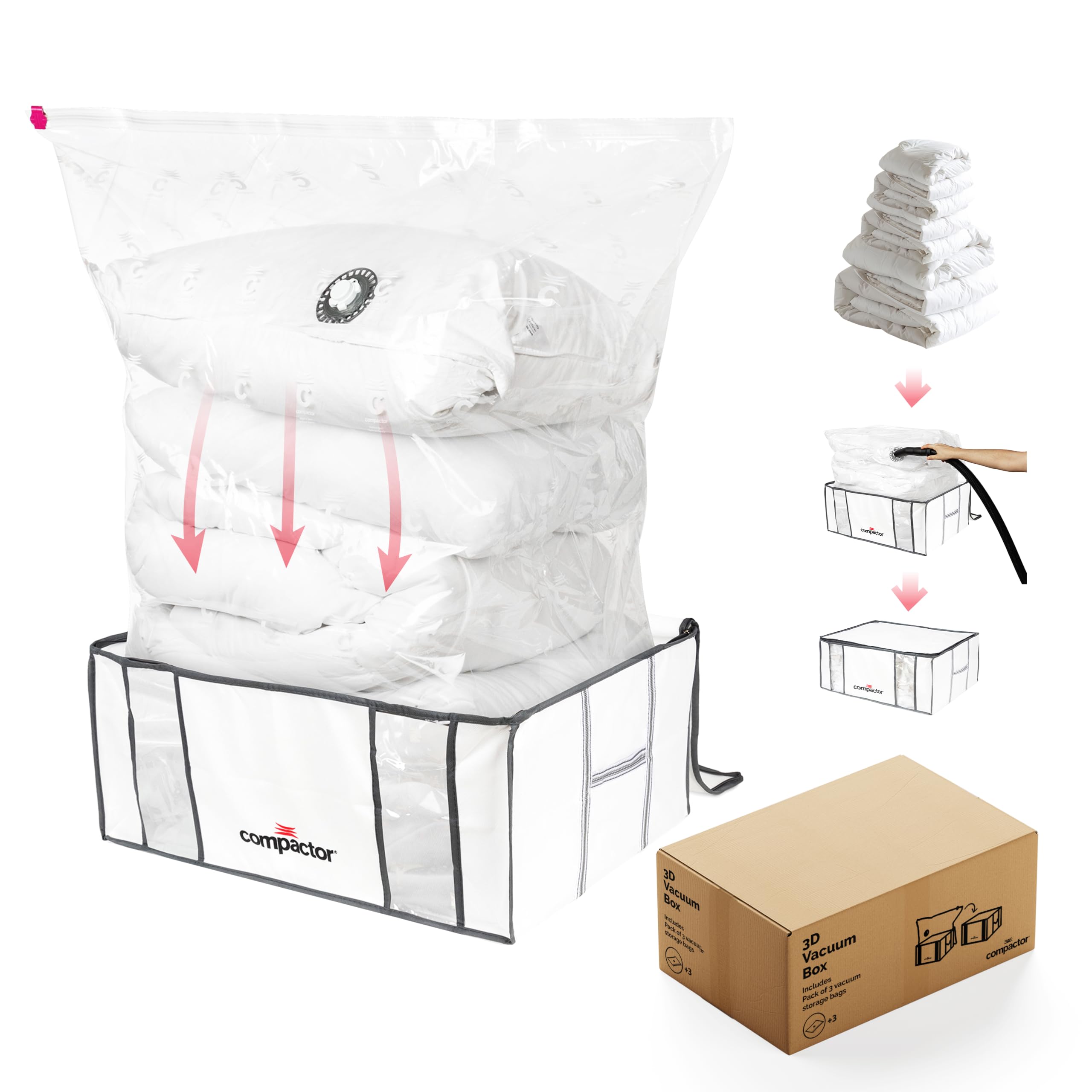 Vacuum storage bags for cushion storage