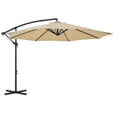Abba Patio 11 ft Offset Hanging Cantilever Patio Umbrella with Cross Base