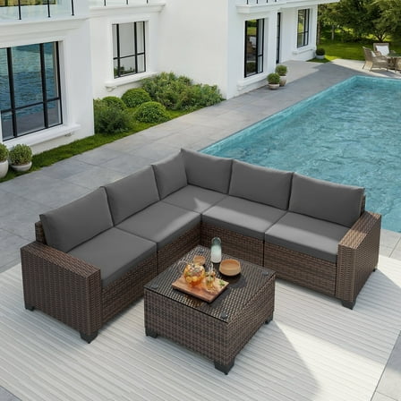 Abba Patio 4-Piece PE Rattan Wicker Outdoor Conversation Set