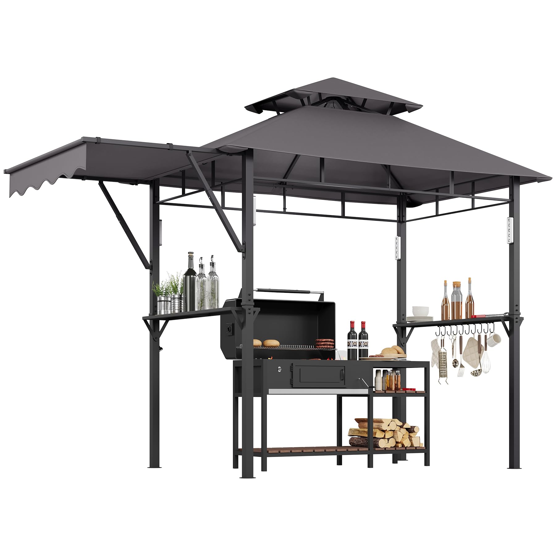 ABCCANOPY 8x5 Grill Gazebo Tent with Side Shelves
