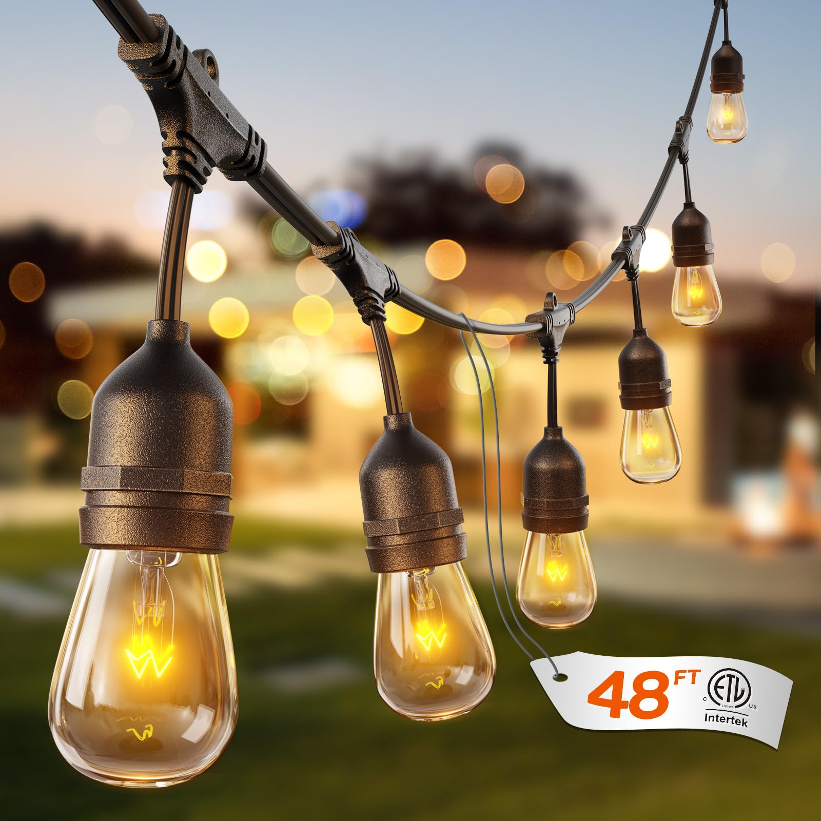 Addlon 48ft Outdoor Edison String Lights