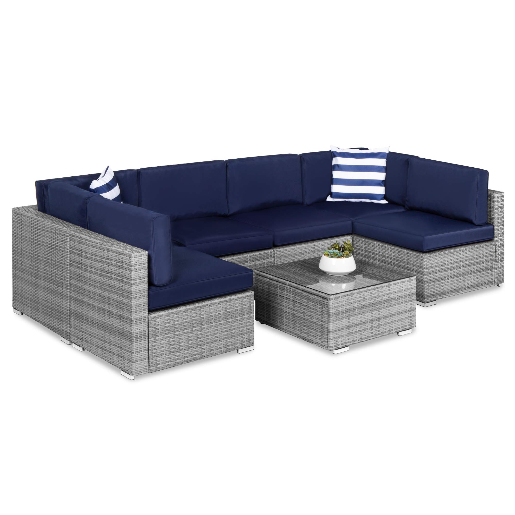 Ainfox 4-Piece Outdoor Patio Wicker Sectional Sofa Set