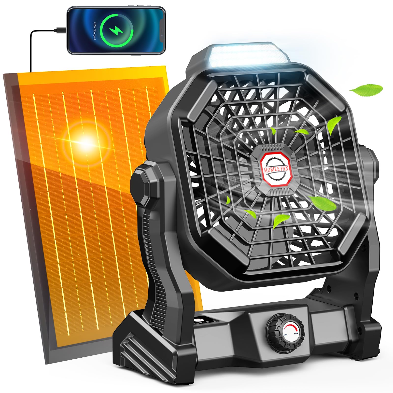 AISITIN 8.5 Inch Solar Powered Portable Fan