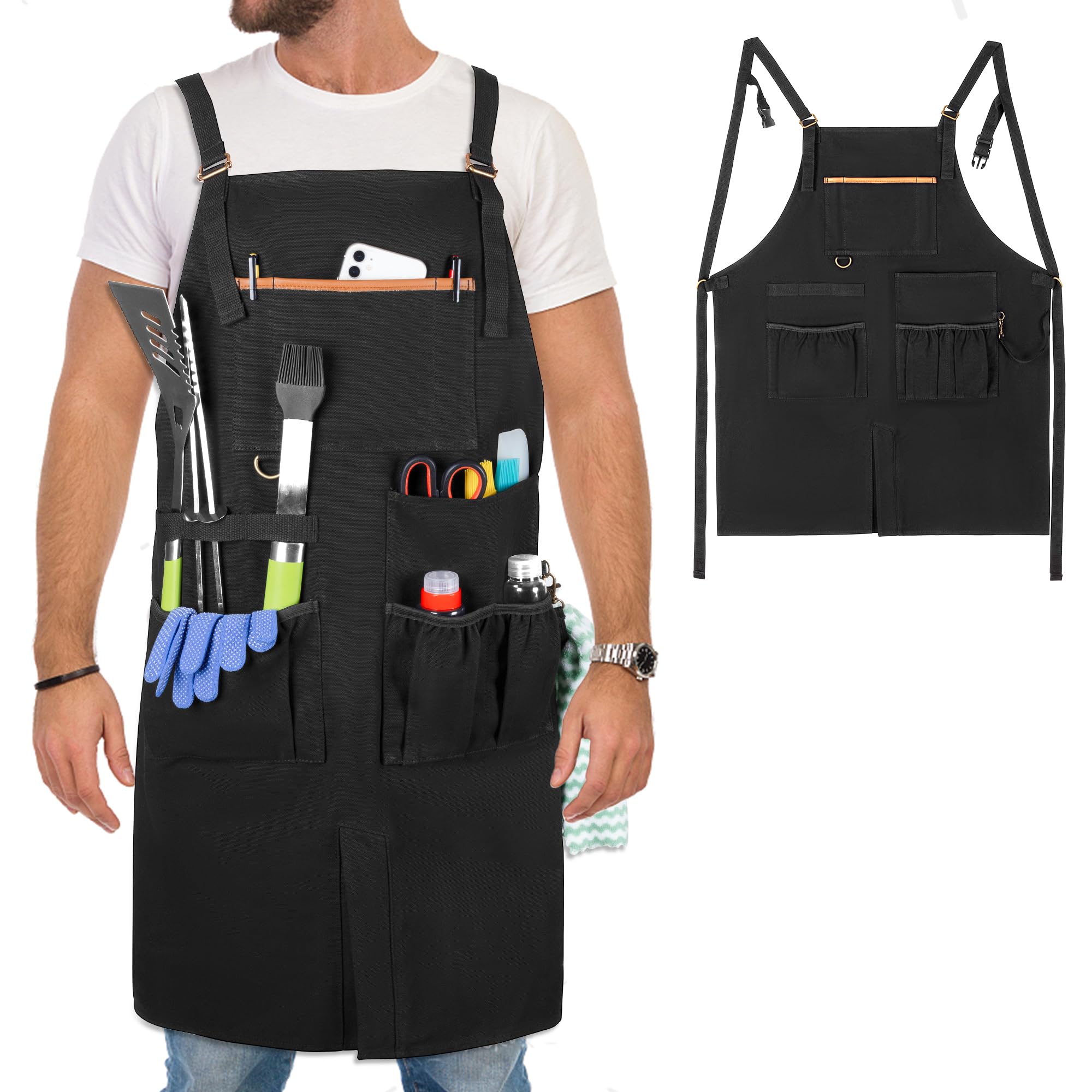 Alpha Grillers Heavy Duty BBQ Apron for Men