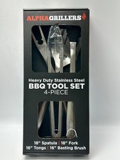 Alpha Grillers Heavy Duty BBQ Grill Tools Set, 4-Piece