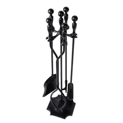AMAGABELI 5-Piece Wrought Iron Fire Pit Tool Set