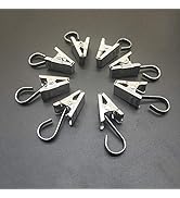 Amazer Stainless Steel Curtain Rings with Clips, 30 Pack