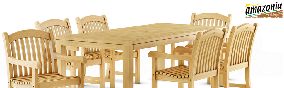 Amazonia Grade A Teak Santos 5-Piece Outdoor Dining Set