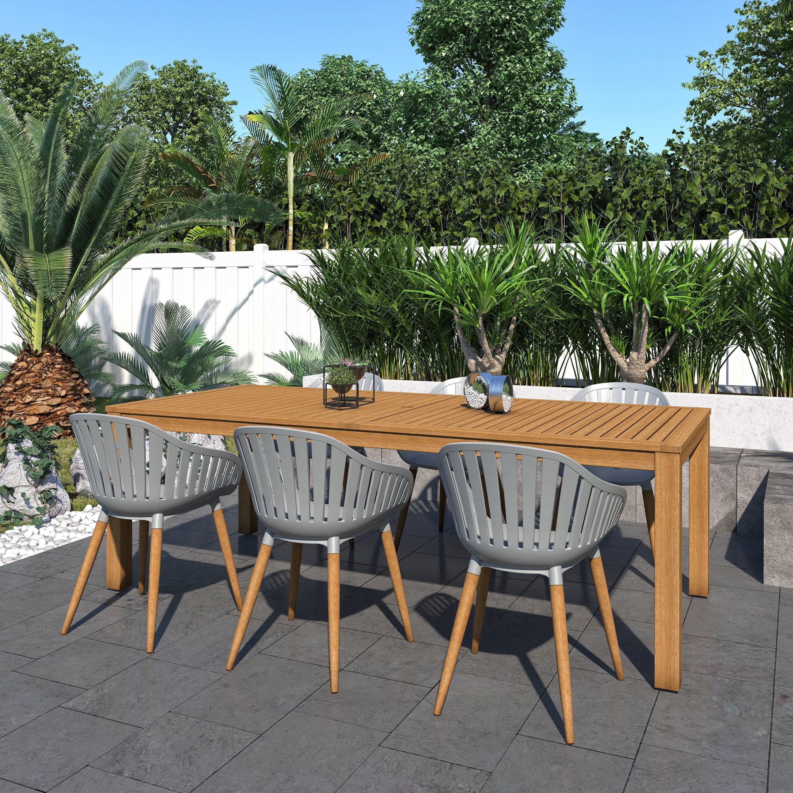 Amazonia Teakwood 7-Piece Rectangular Teak Dining Set