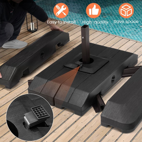 AMMSUN Heavy Duty Patio Umbrella Base 50 lbs Fillable Weighted Stand