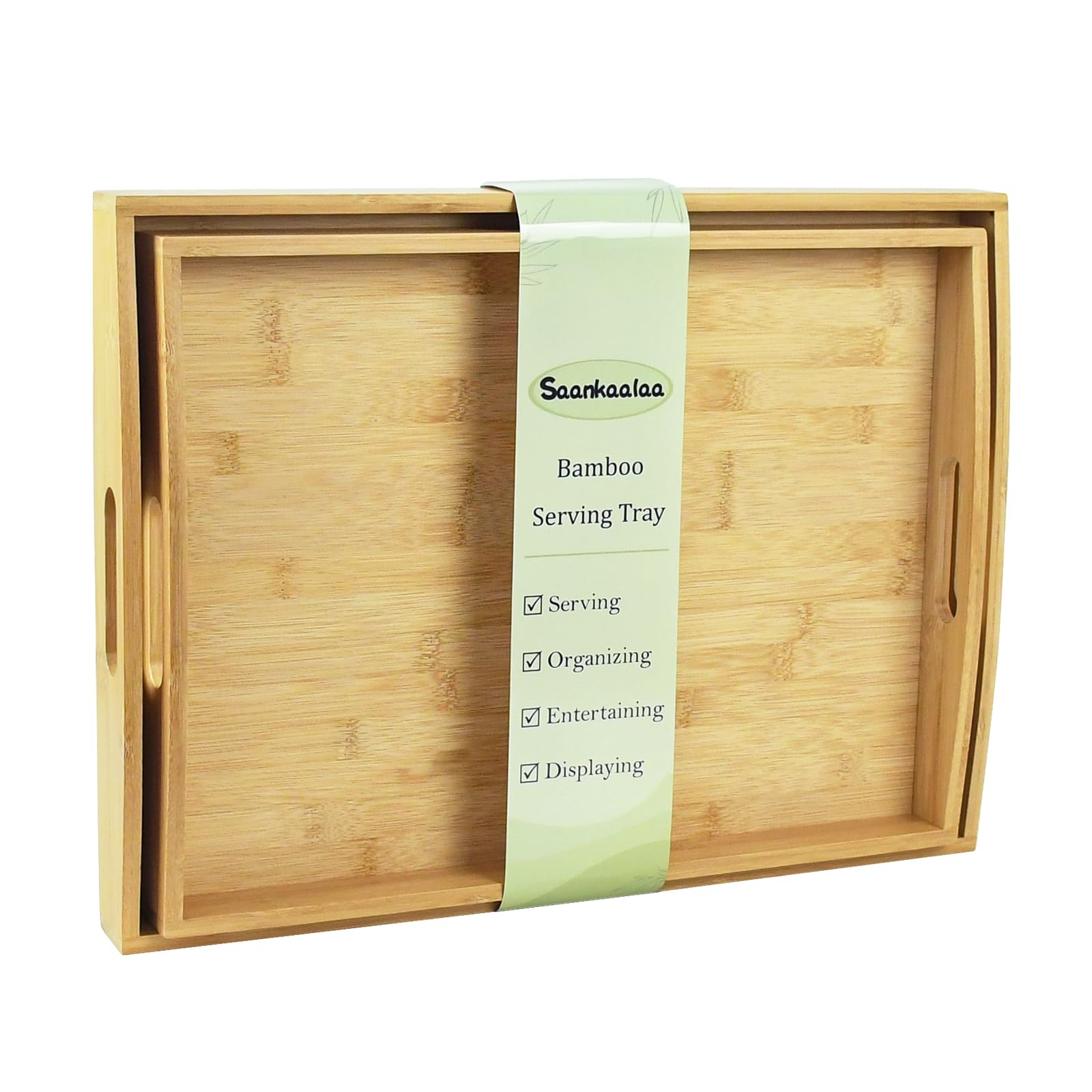 Bambu Bamboo Serving Tray with Handles