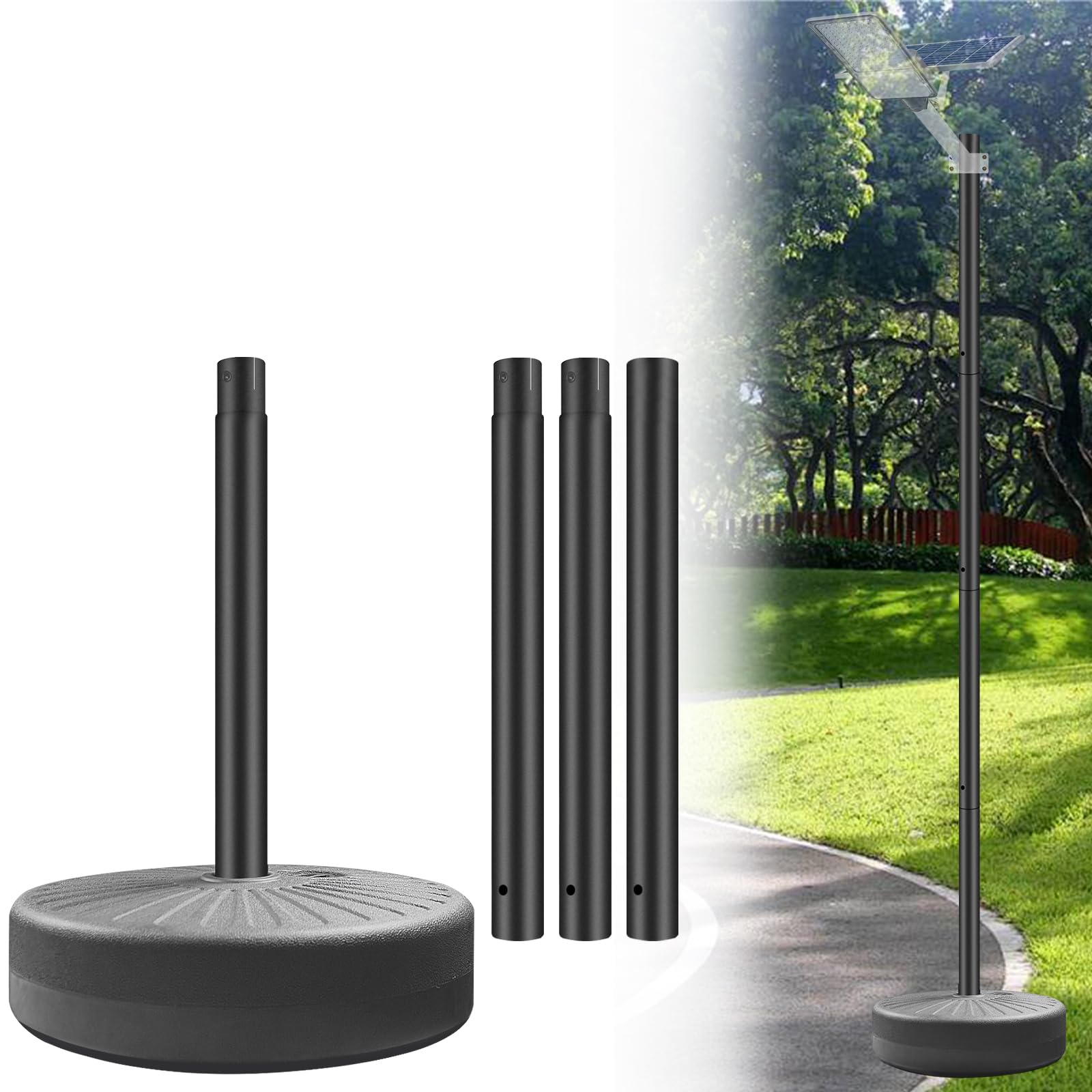 Banord 10 FT Outdoor String Light Poles with Fillable Base, Set of 4