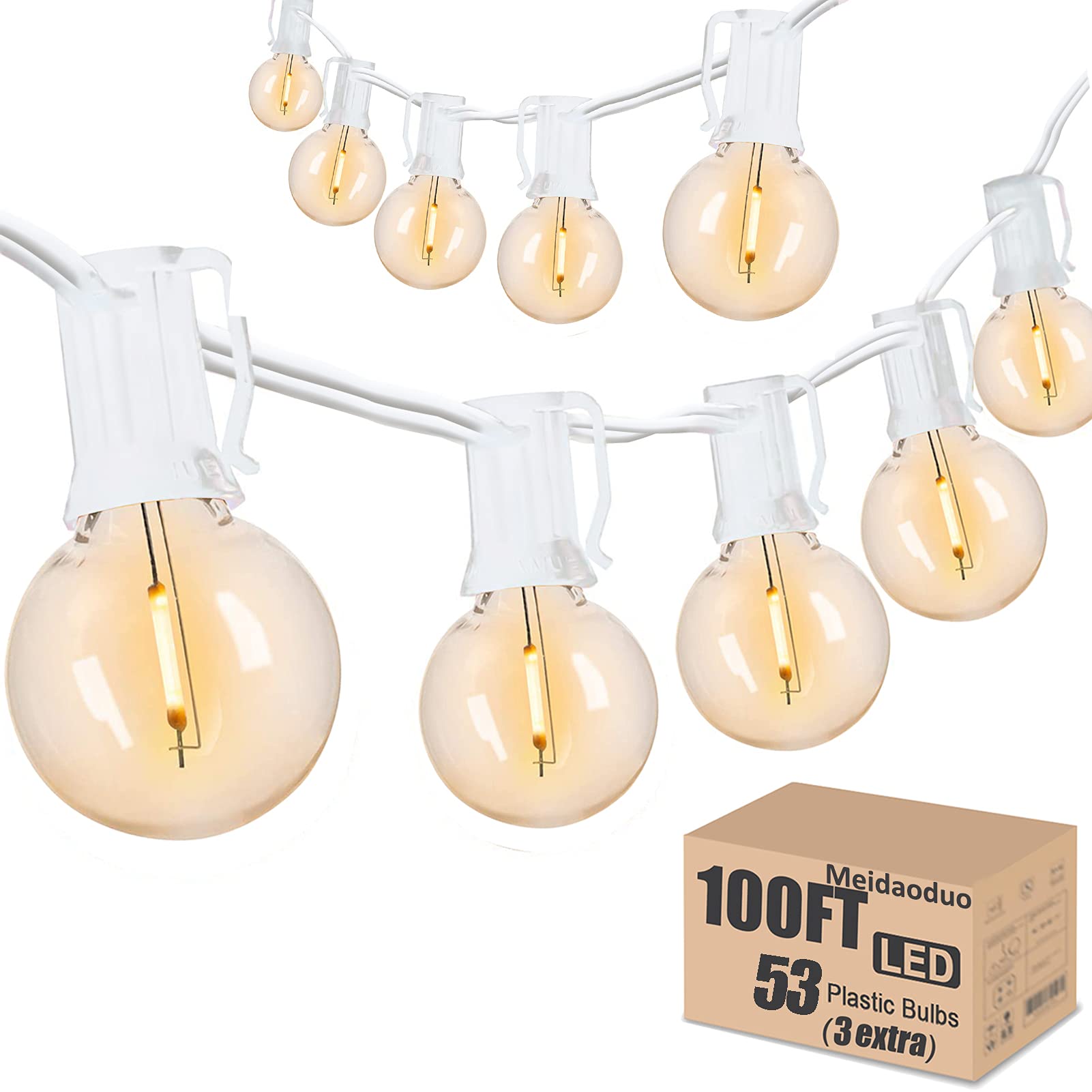 Banord 100ft LED Outdoor Globe String Lights
