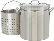 Bayou Classic 1160 60-Qt Aluminum Stock Pot with Strainer Basket