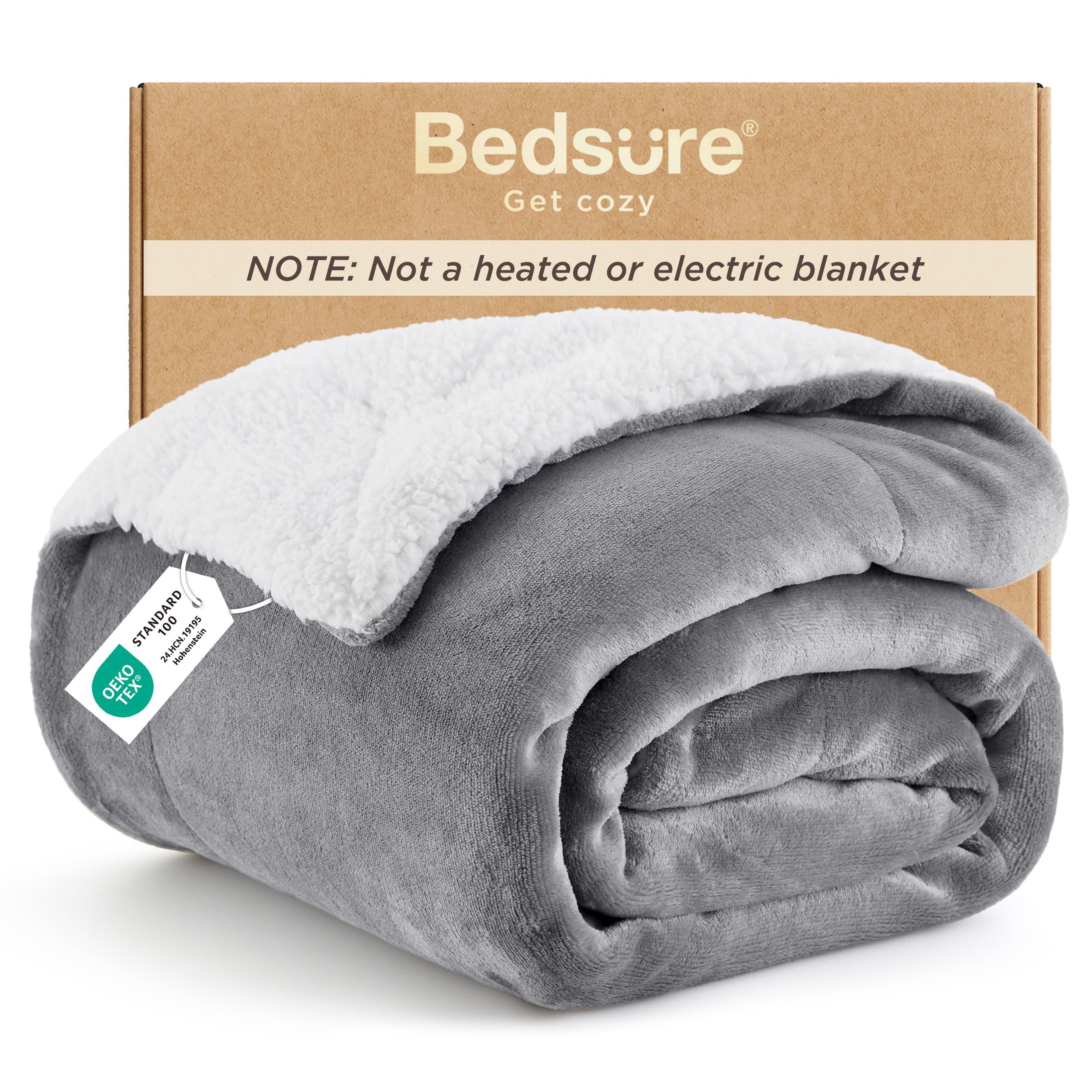 BEDSURE Sherpa Fleece Throw Blanket