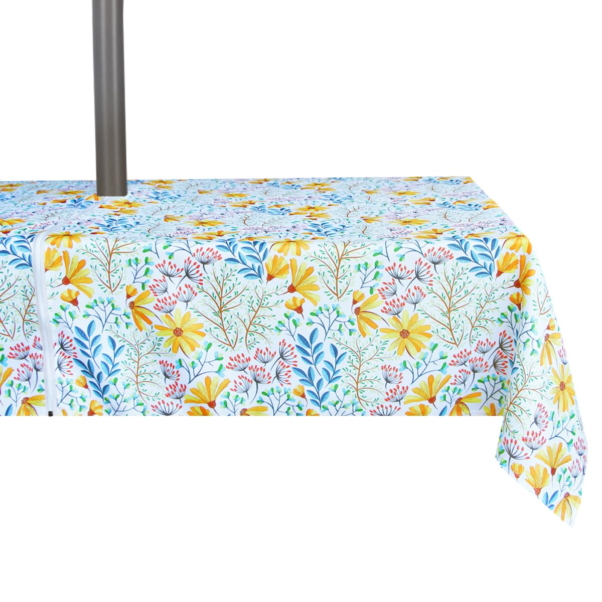 Benson Mills Spillproof Fabric Umbrella Hole Tablecloth 60x84