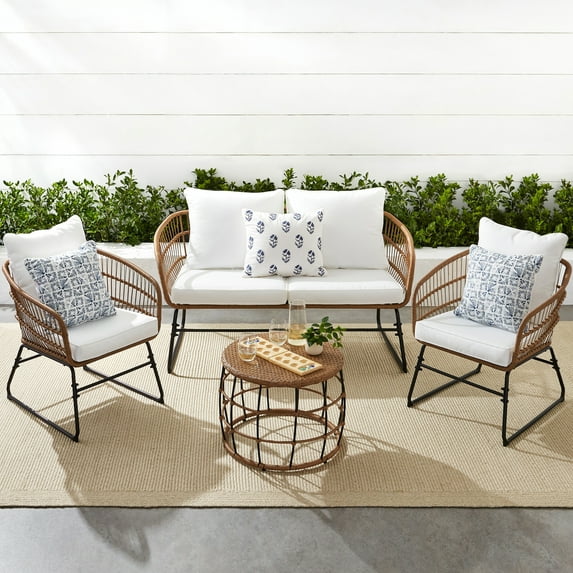 Best Choice Products 4-Piece Wicker Rope Outdoor Conversation Set