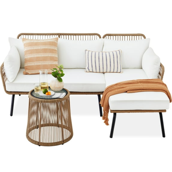 Best Choice Products 5-Piece L-Shaped Outdoor Wicker Sectional Set