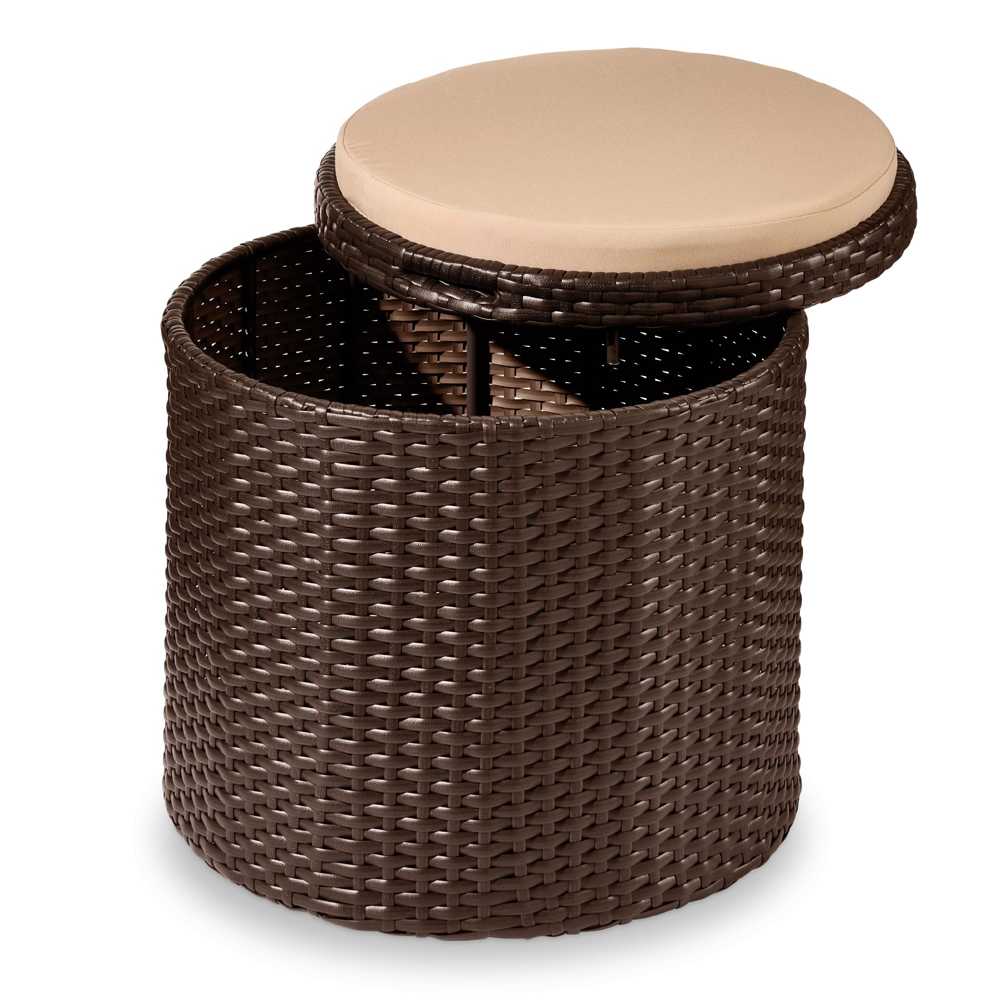 Best Choice Products Outdoor Round Wicker Ottoman