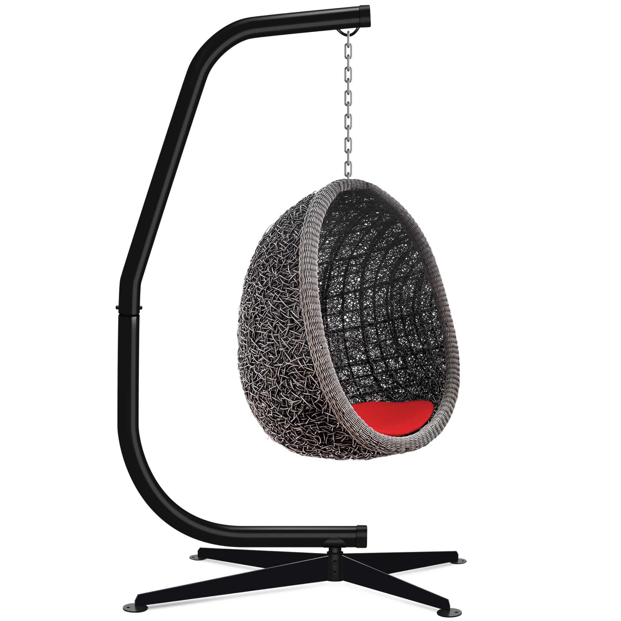 Best Choice Products Wicker Hanging Hammock Swing Chair with Cushion and Stand
