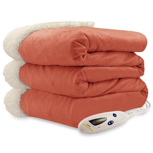 Biddeford Blankets Micro Mink to Sherpa Electric Heated Throw