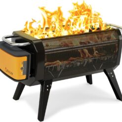 BioLite FirePit+ 27.5 Inch Smokeless Wood Burning Fire Pit with Bluetooth Fan