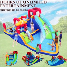 Blast Zone Pirate Water Park Inflatable Bouncer with Water Slide