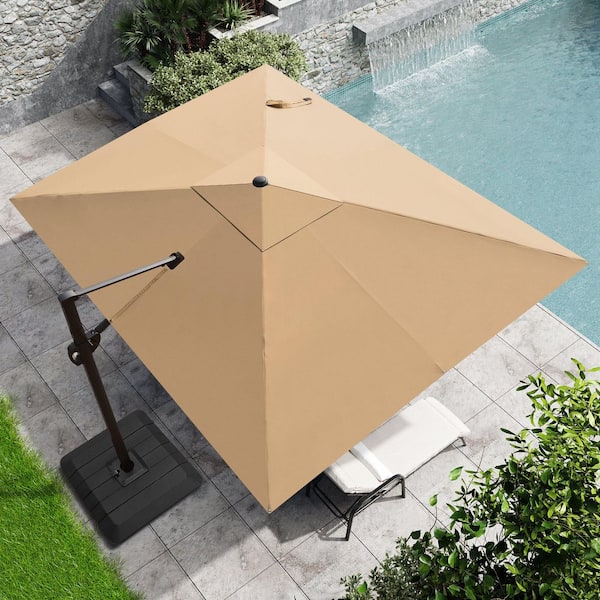 Blissun 10 ft Offset Cantilever Patio Umbrella with Fillable Base