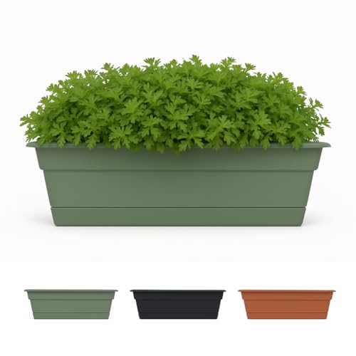 Bloem Riviera 24-Inch Window Box Planter with Saucer