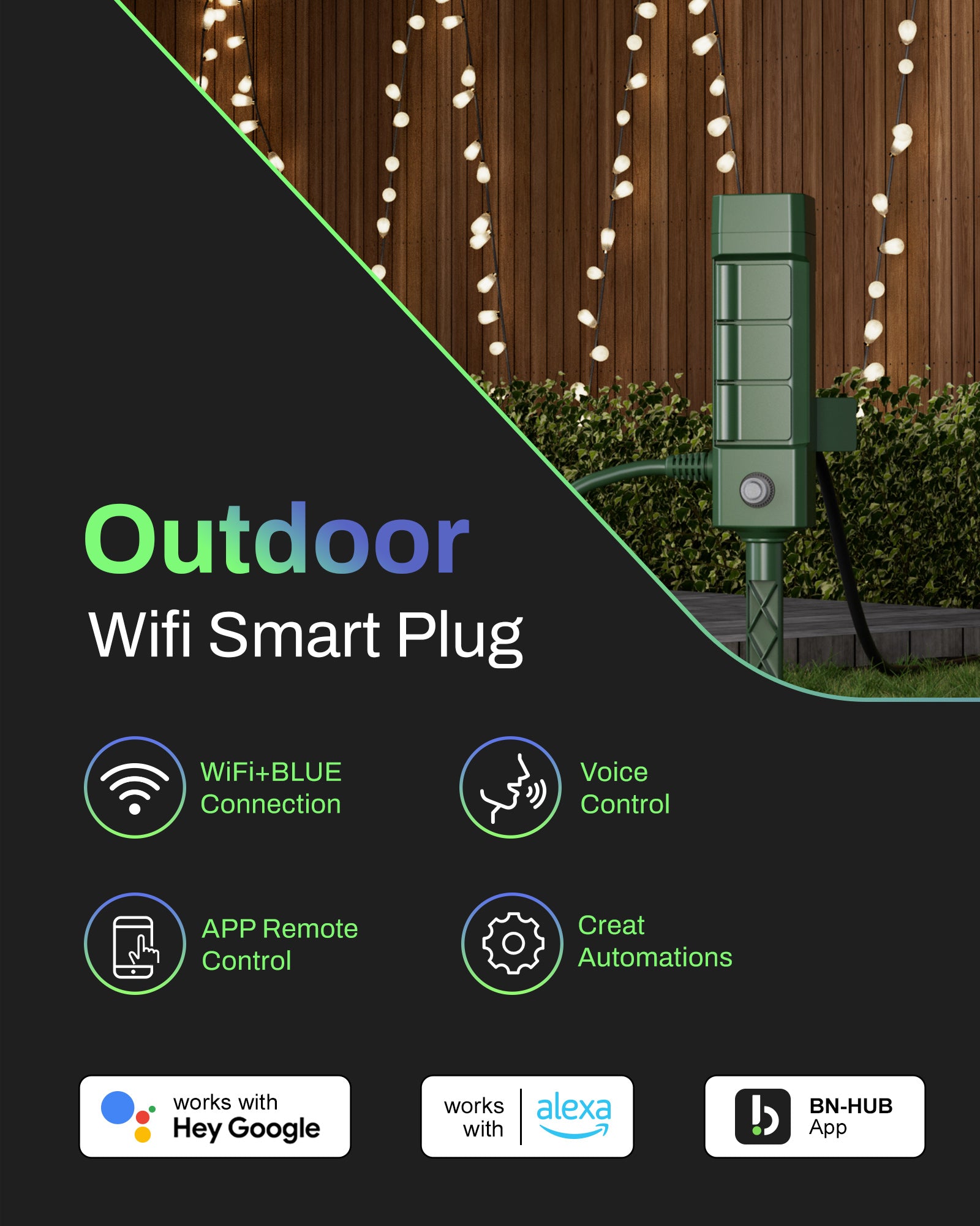 BN-LINK Smart WiFi Heavy Duty Outdoor Plug