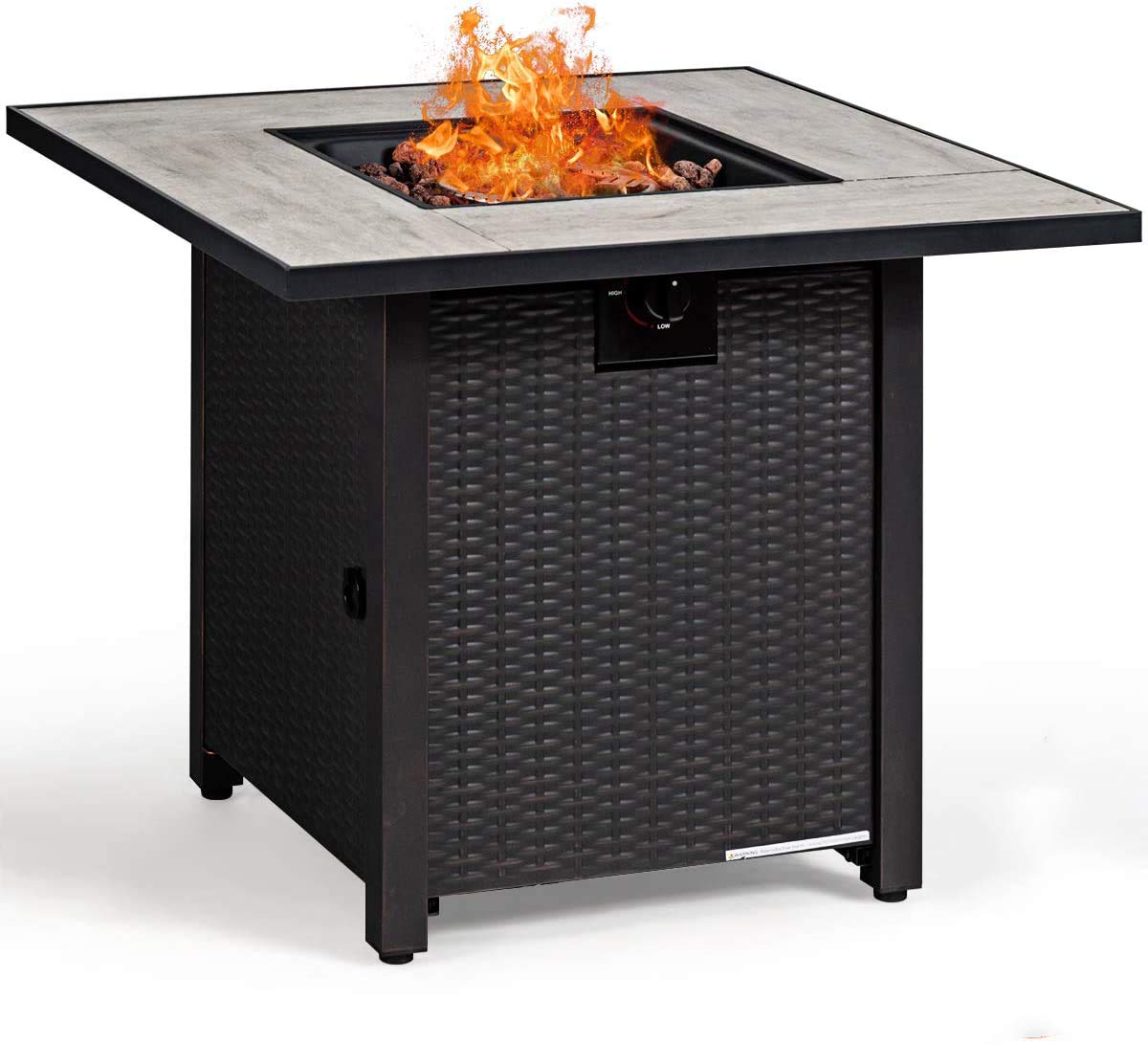 Bond Manufacturing 30-Inch Square Propane Gas Fire Pit Table
