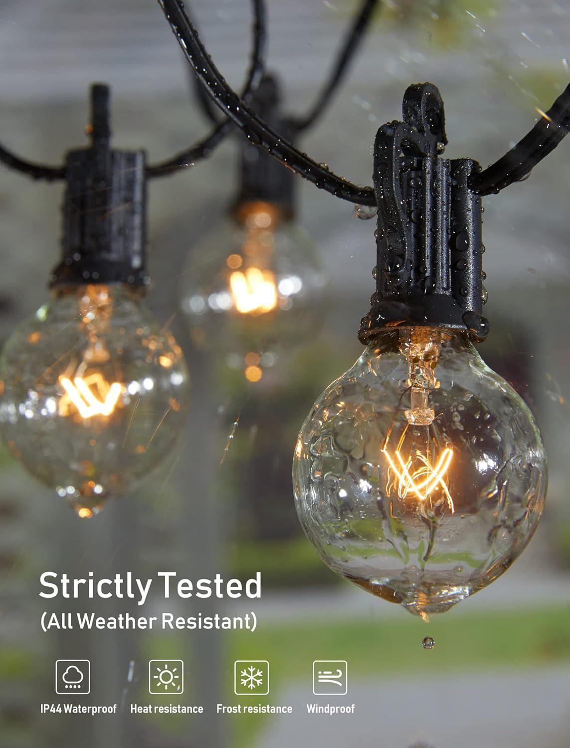 Brightown 48ft Outdoor Globe String Lights G40 Bulbs