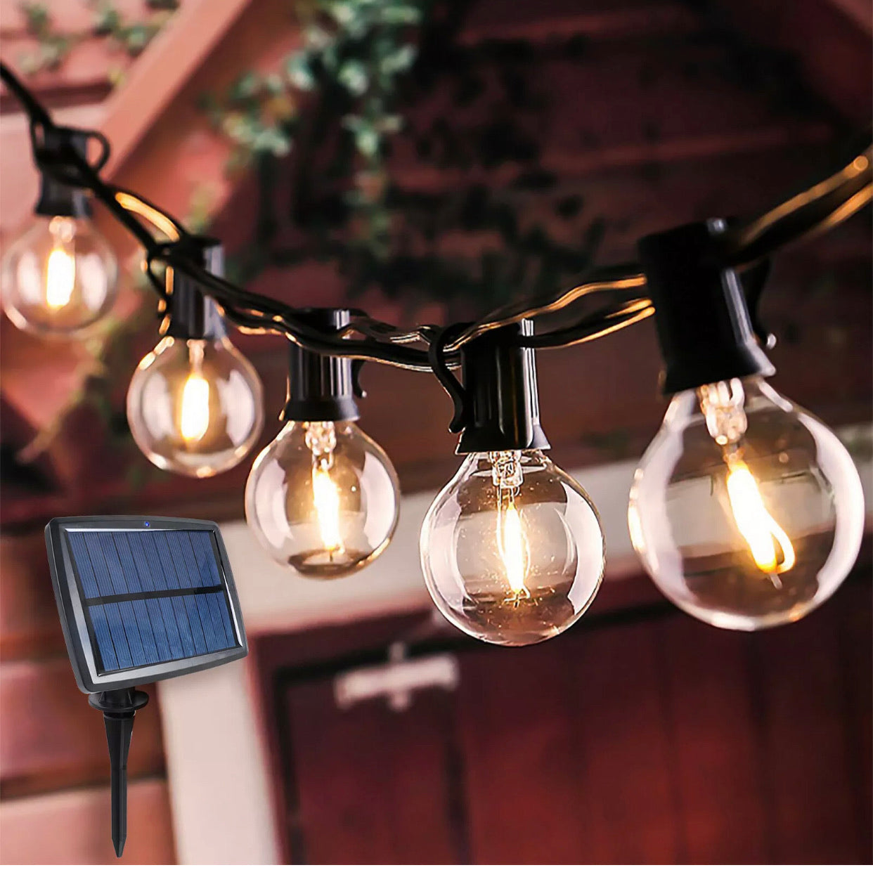 Brightown Solar Edison String Lights G40 25ft