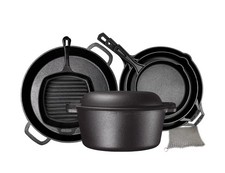 Bruntmor Pre-Seasoned Cast Iron 7-Piece Cookware Set