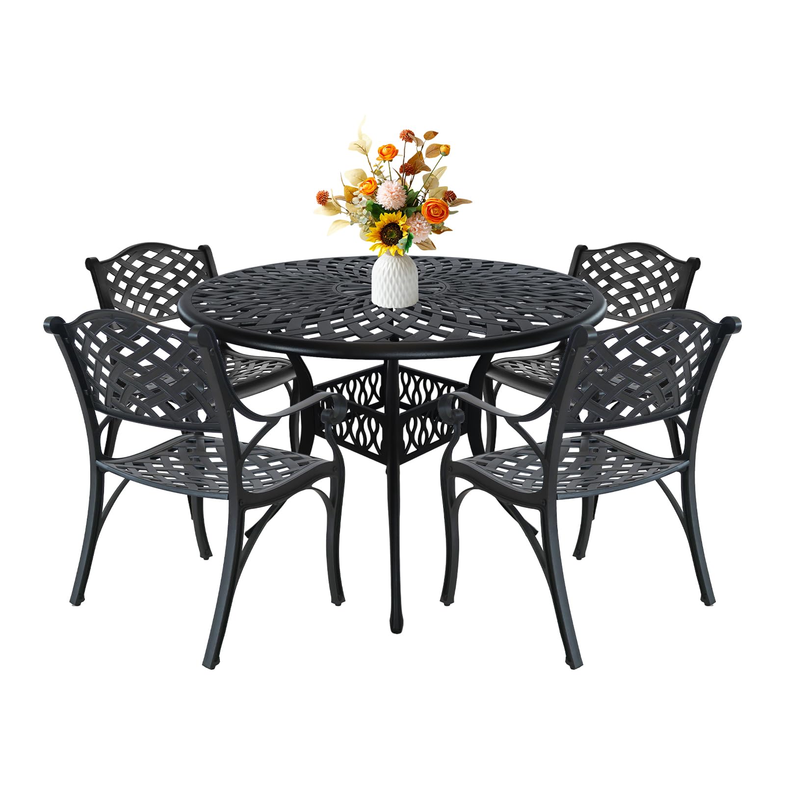 BTEXPERT 3-Piece Cast Iron Patio Bistro Set