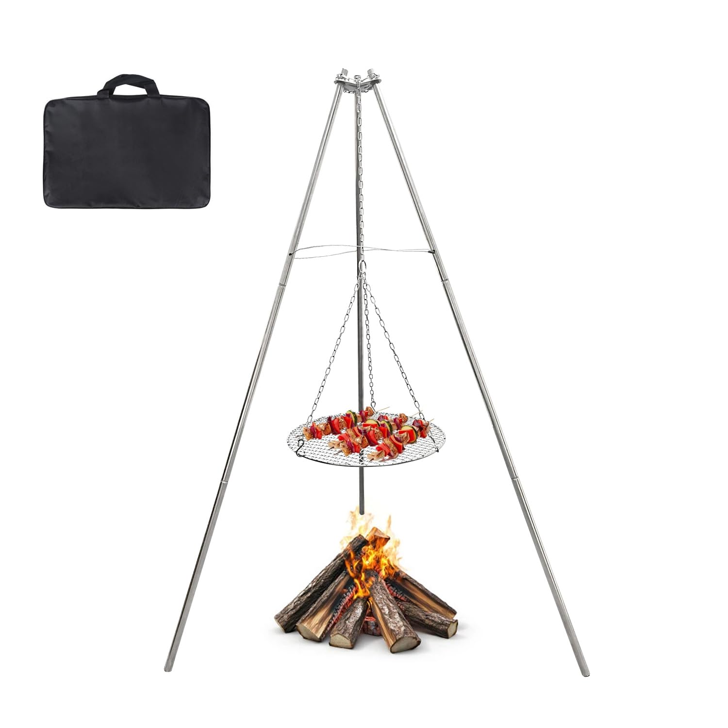 Campfire Cooking Tripod with Grill