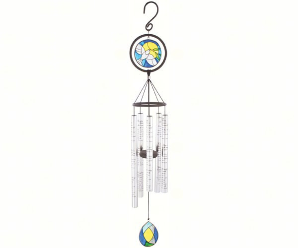 Carson Home Accents Dragonfly Stained Glass Wind Chime