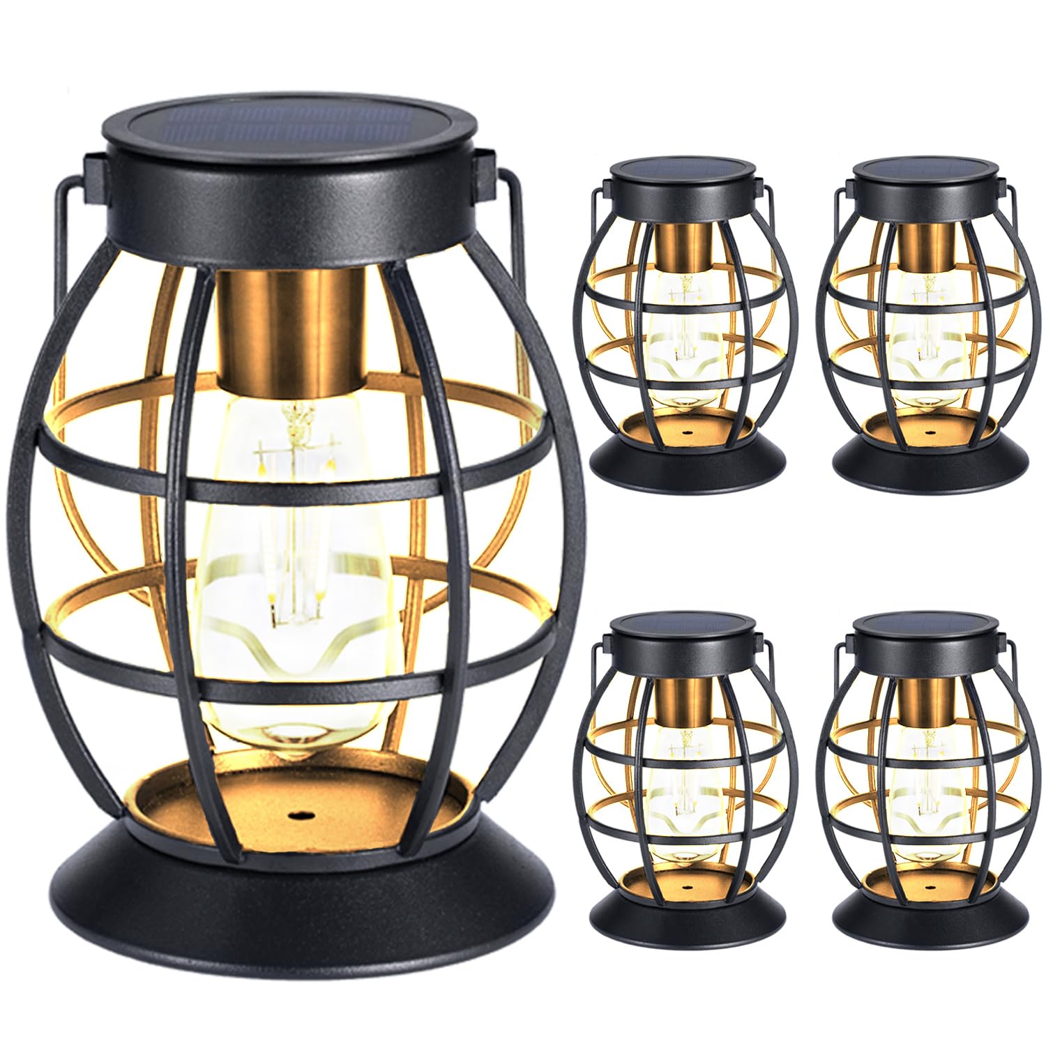 Claisy Solar Outdoor Hanging Lanterns Waterproof (2-Pack)